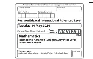 2024年6月A-level爱德思 数学p2真题