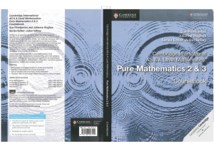 剑桥CAIE考试局A-Level数学官方教材P2&3《Cambridge International AS & A Level Mathematics: Pure Mathematics 2 & 3 Coursebook》