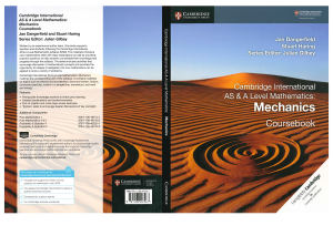 剑桥考试局alevel数学教材下载！《Mechanics Coursebook》