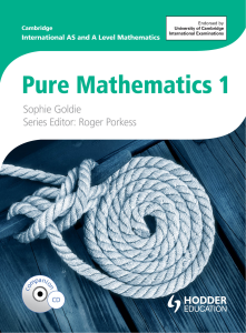 CAIE考试局alevel数学P1教材下载！《Mathematics: Pure Mathematics 1》