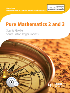 CAIE考试局alevel数学P2&3教材下载！《Pure Mathematics 2 and 3》By Sophie Goldie