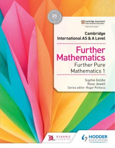 剑桥进阶数学教材下载！《Cambridge International AS & A Level Further Mathematics: Further Pure Mathematics 1》