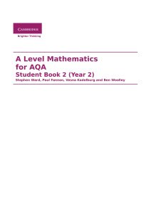 alevel数学教材A2阶段《A Level Mathematics for AQA Student Book 2 (Year 2)》