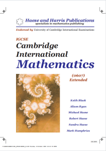 Alevel剑桥CAIE考试局数学教材下载《IGCSE Cambridge International Mathematics (0607) Extended》 