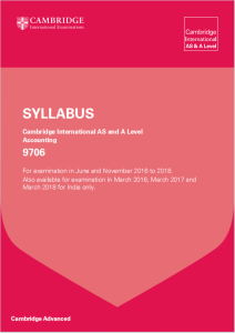 Alevel会计学课程大纲下载《Cambridge International AS and A Level Accounting, 9706》