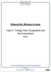 Alevel爱德思Edexcel生物学习笔记下载《Edexcel IAL Biology A Level Topic 5: Energy Flow, Ecosystems and the Environment》