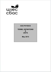 Alevel物理教材下载《WJEC GCE Physics Terms Definitions & Units May 2015》