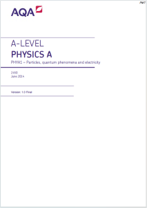 Alevel牛津物理A2014年真题评分标准下载《AQA Physics A PHYA1 Mark Scheme Particles Quantum Phenomena and Electricity June 2014》