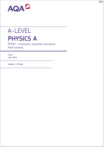 Alevel牛津物理A2014年真题评分标准下载《AQA Physics A Unit 2 Mechanics Materials and Waves Mark Scheme June 2014》