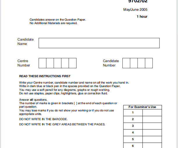 Alevel剑桥物理2005年真题下载《Cambridge A-Level Physics Paper 2 Structured Questions May/June 2005》